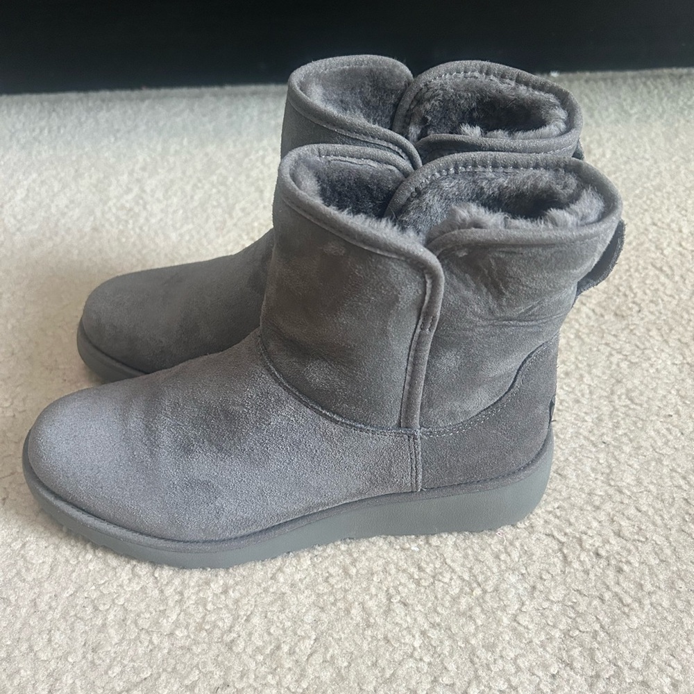 Gray Suede Ankle Boots